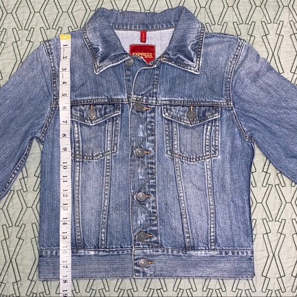 Express Jeans Shorty Denim Distressed Jacket XS - Picture 4 of 6